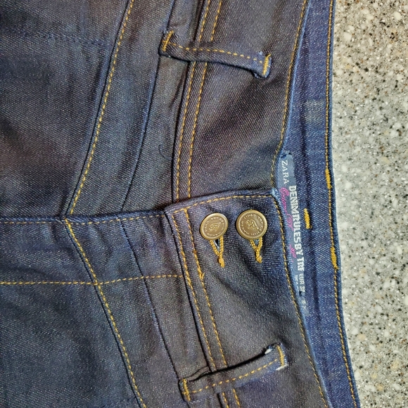 Zara Denim Rules by TRF Baggy Dark Blue Jeans High Rise - Picture 6 of 11